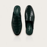 Crocodile Emerald Mules