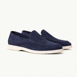 Navy Suede Loafers