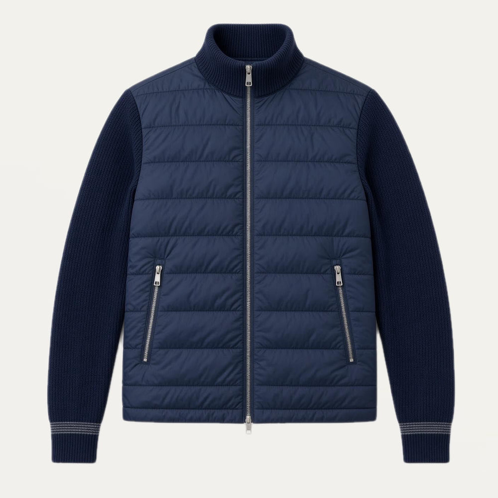 NAVY ZIP CARDIGAN