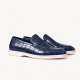 Crocodile Navy Loafers