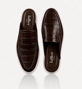 Crocodile Brown Mules