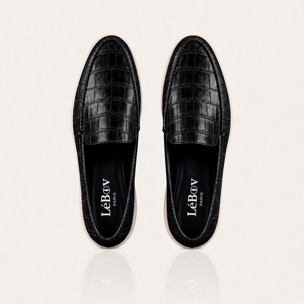 LéCroc Black Loafers