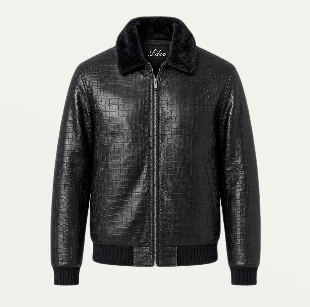CROCODILE LEATHER JACKET