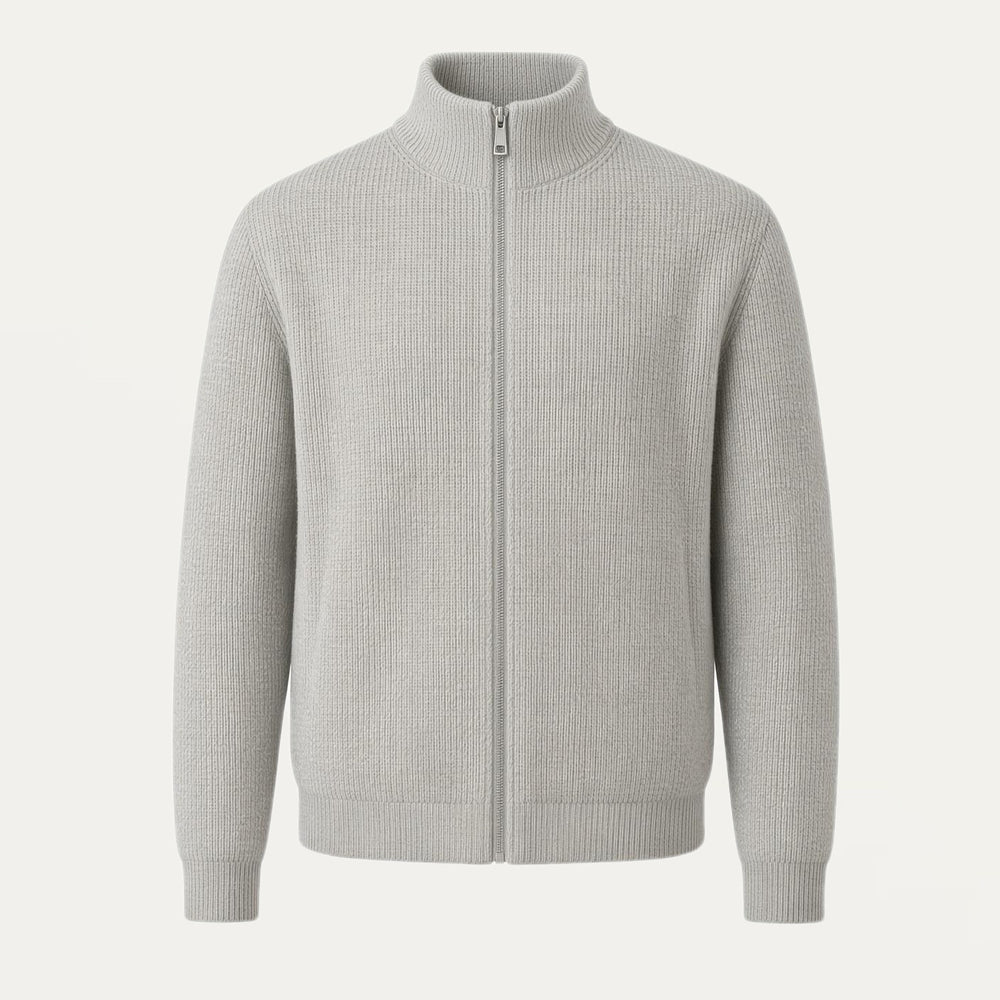 Grey Zip Knit Jacket