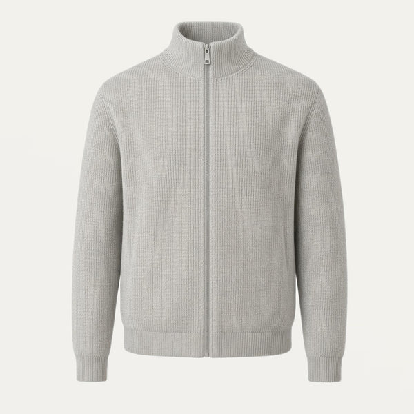 Grey Zip Knit Jacket